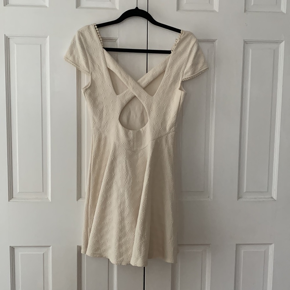 Free People Dress Ivory Cross-Back Skater Dress - Picture 5 of 6